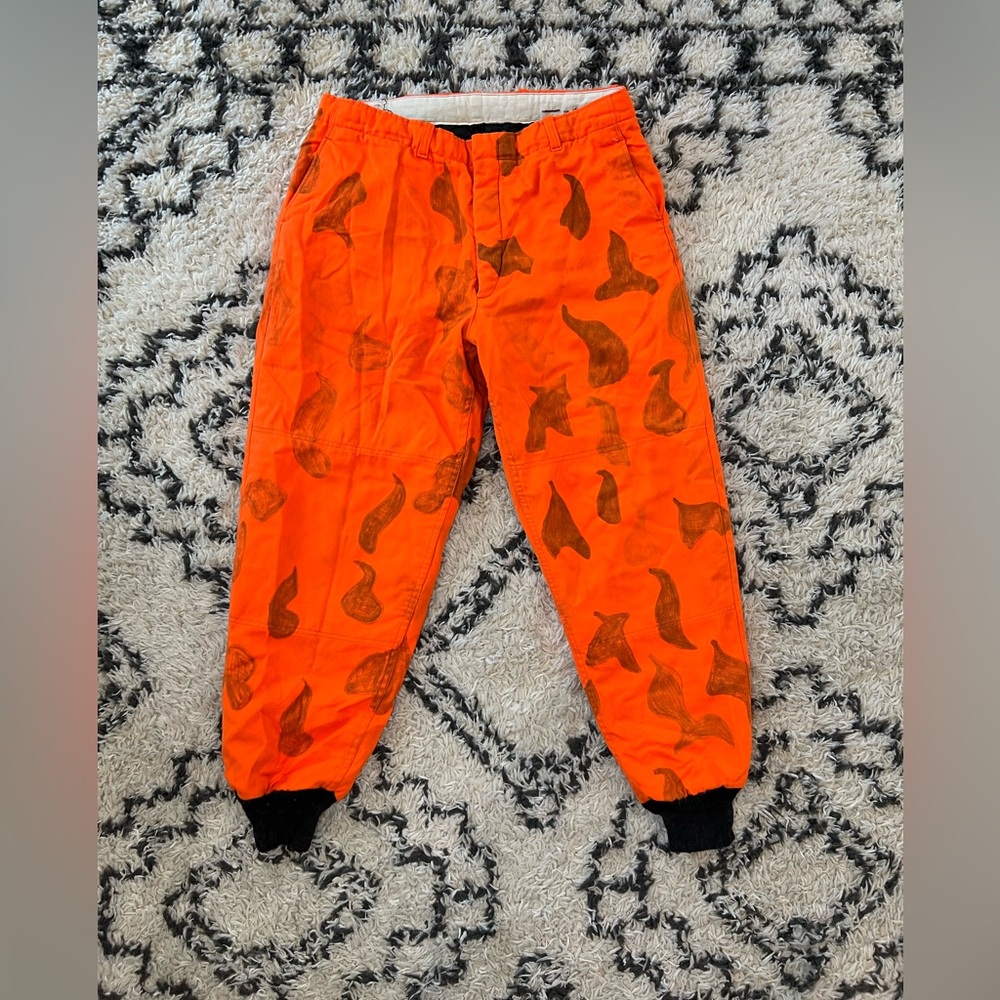 Vintage Men’s Sears Sportscenter Insulated Orange Camo Hunting Pants Size 36